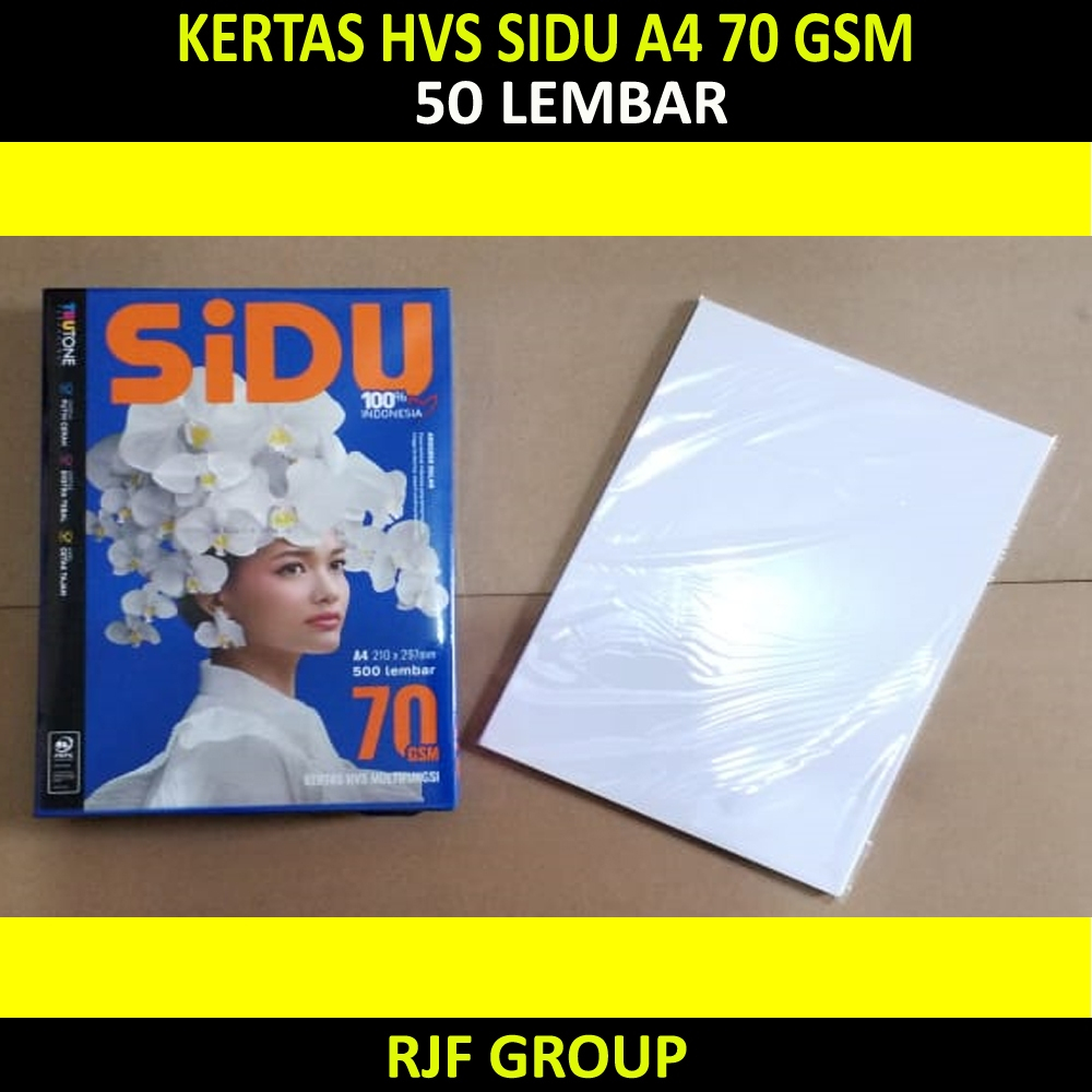 

KERTAS HVS SIDU A4 70 GSM 50 LEMBAR