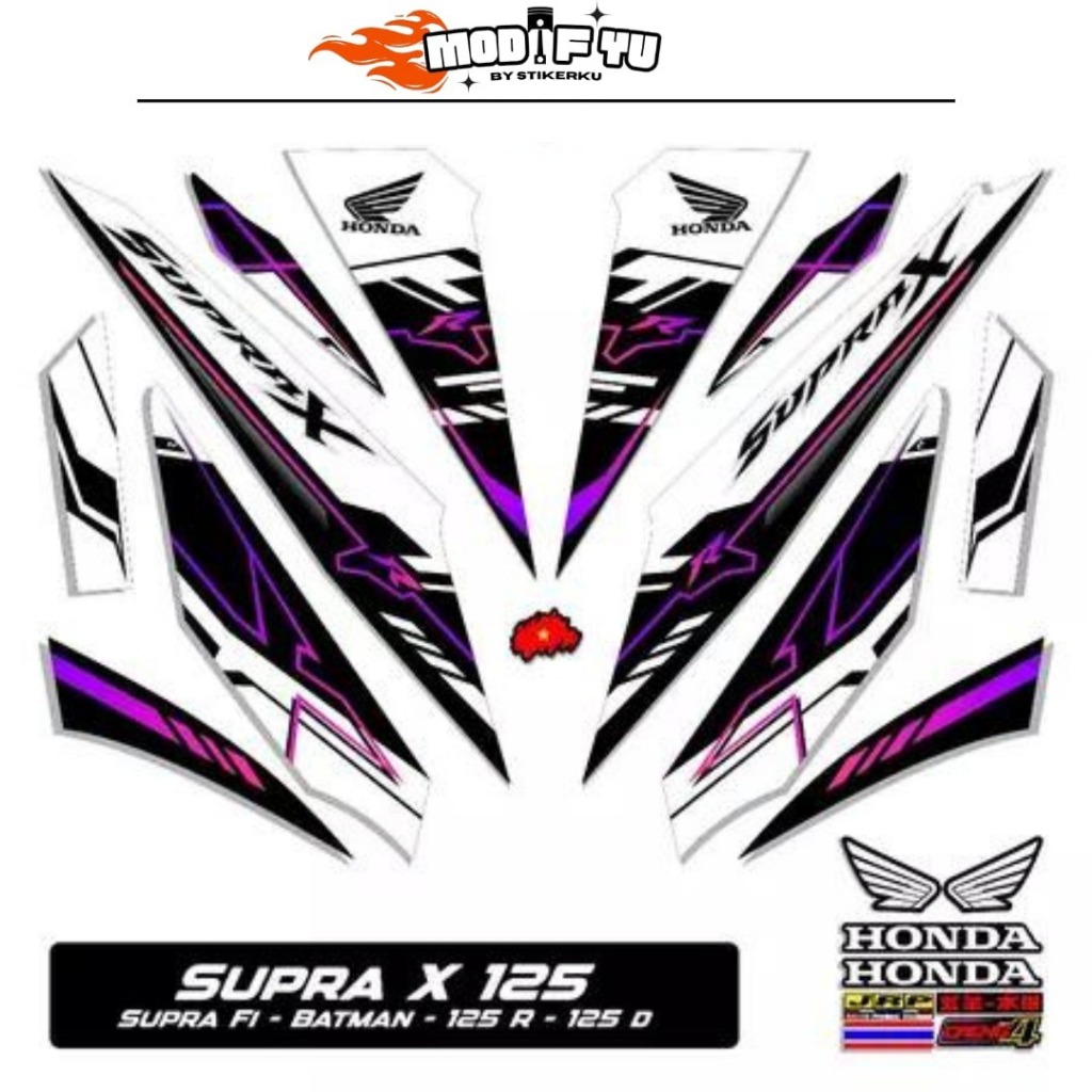 STRIPING SUPRA X 125 KARBU / MOTIF Y13/ BATMAN / 2007-2014 / STIKER SUPRA X125 R LAMA / STICKER SUPR