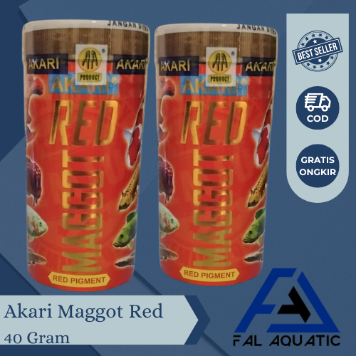Akari Maggot Red 40 Gram / Maggot Makanan Koi / Maggot Kering