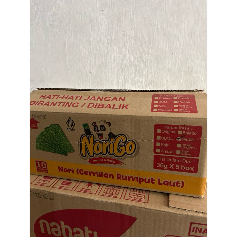 

NoriGo Karton rumput laut siap makan, camilan sehat