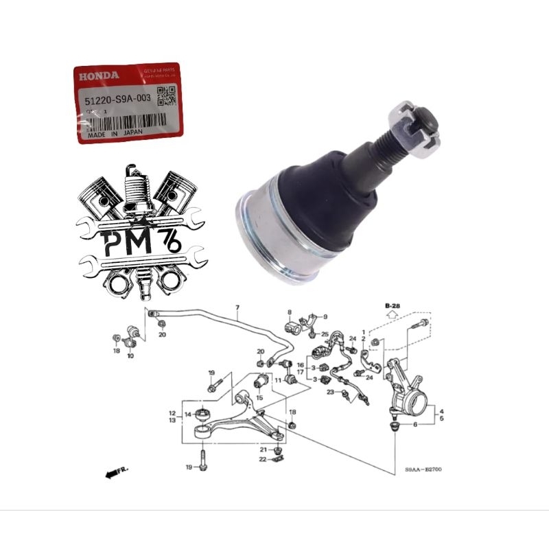 BALL JOINT HONDA CRV GEN 2 TAHUN 2003-2006