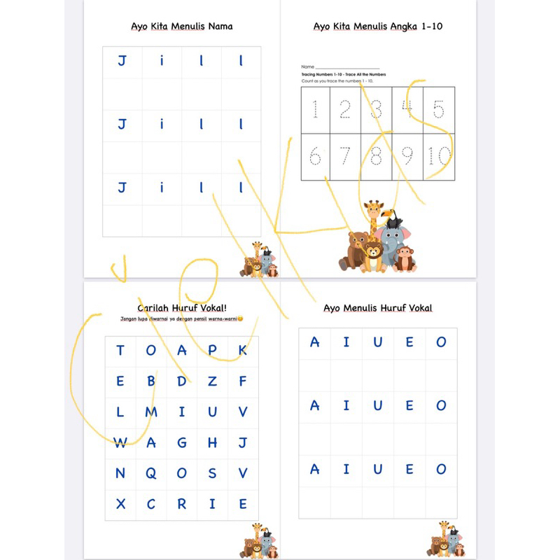 

Worksheet Les Calistung 3-5tahun (buku anak)