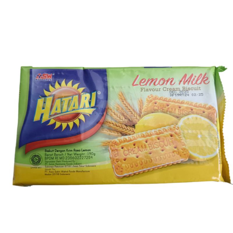 

ASWFOODS hatari lemon milk flavour cream biscuit 190g