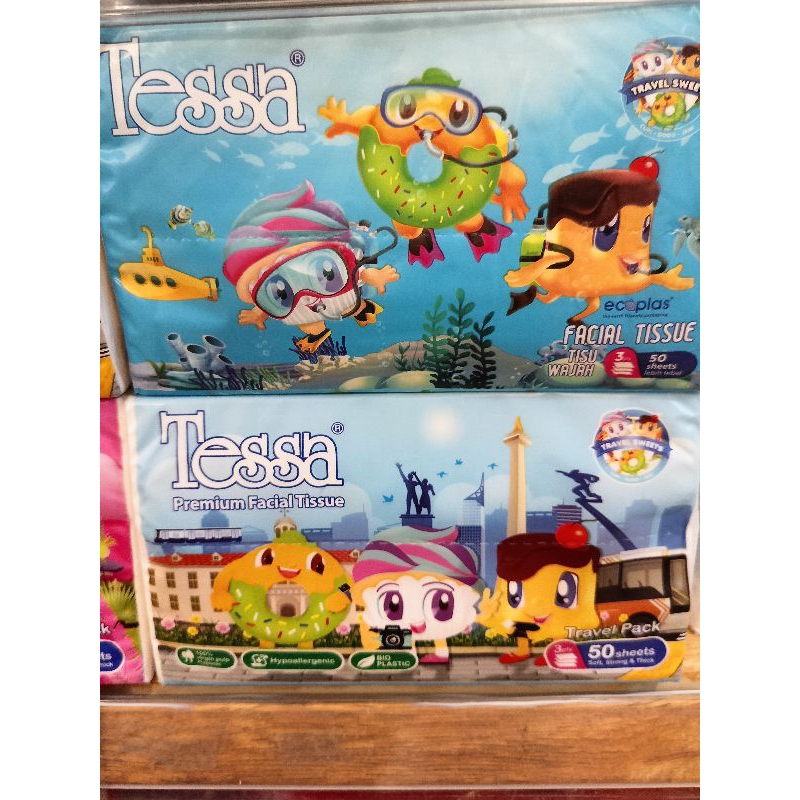 Tessa Travel Pack Facial Tissue 50 Sheets (3 Ply)