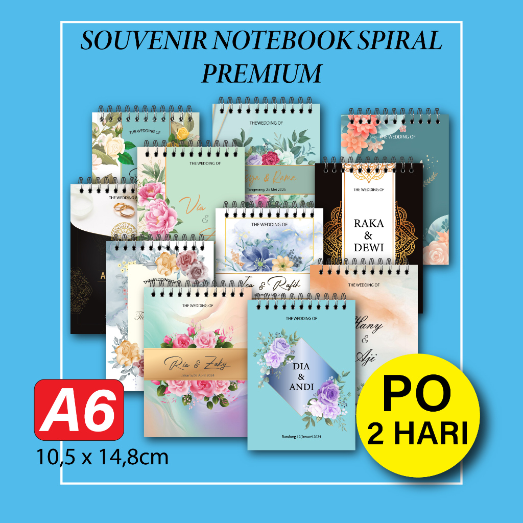 

SOUVENIR NOTEBOOK SPIRAL A6 PREMIUM PERNIKAHAN