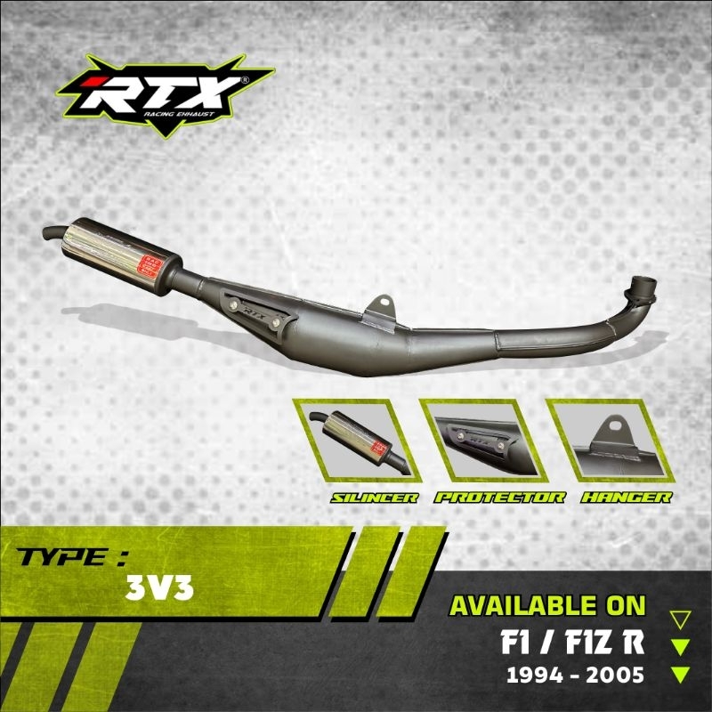Knalpot standar racing 3v3 Fizr f1zr force1 perut hitam NEW Fullsirip KOMPETISI by RTX RACING EXHAUS