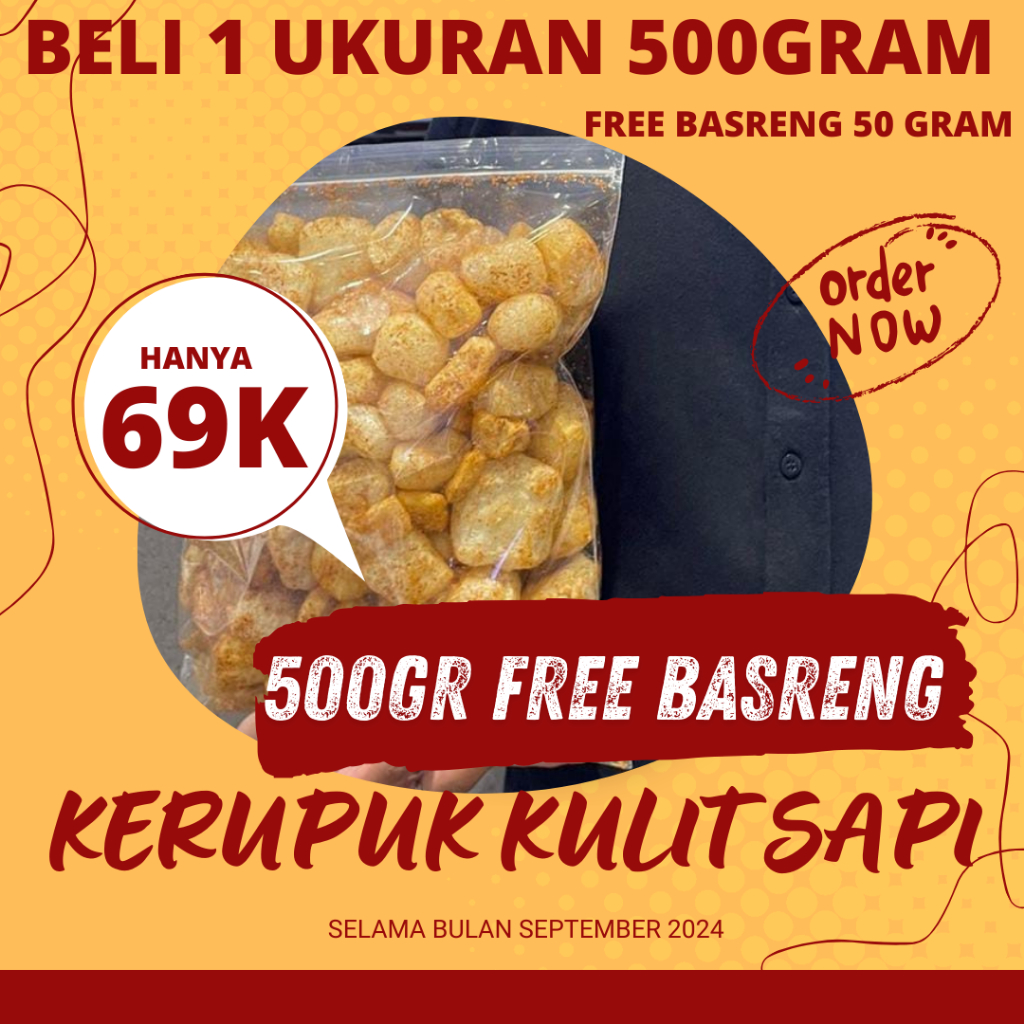 

Kerupuk Kulit CrewCool 500 Gram Pedas BUY 1 GET 1 FREE BASRENG