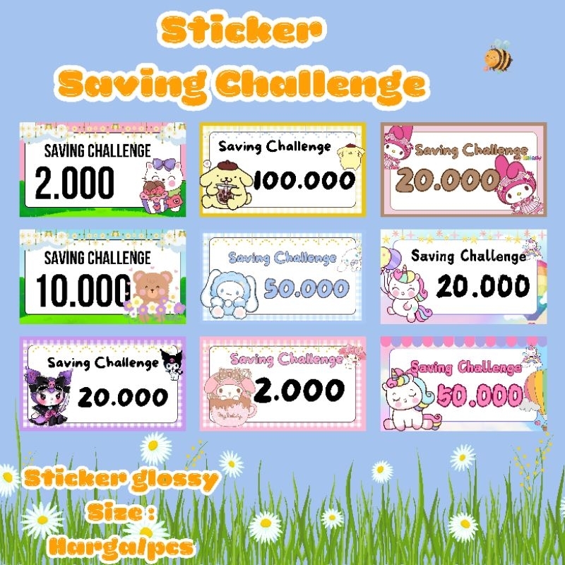 

♡•♡ strawberryid STICKER NOMINAL MENABUNG ♡•♡ 1 PCS 1 LEMBAR STIKER UNTUK POUCH MENABUNG SINKING FUND SAVING CHALLENGE