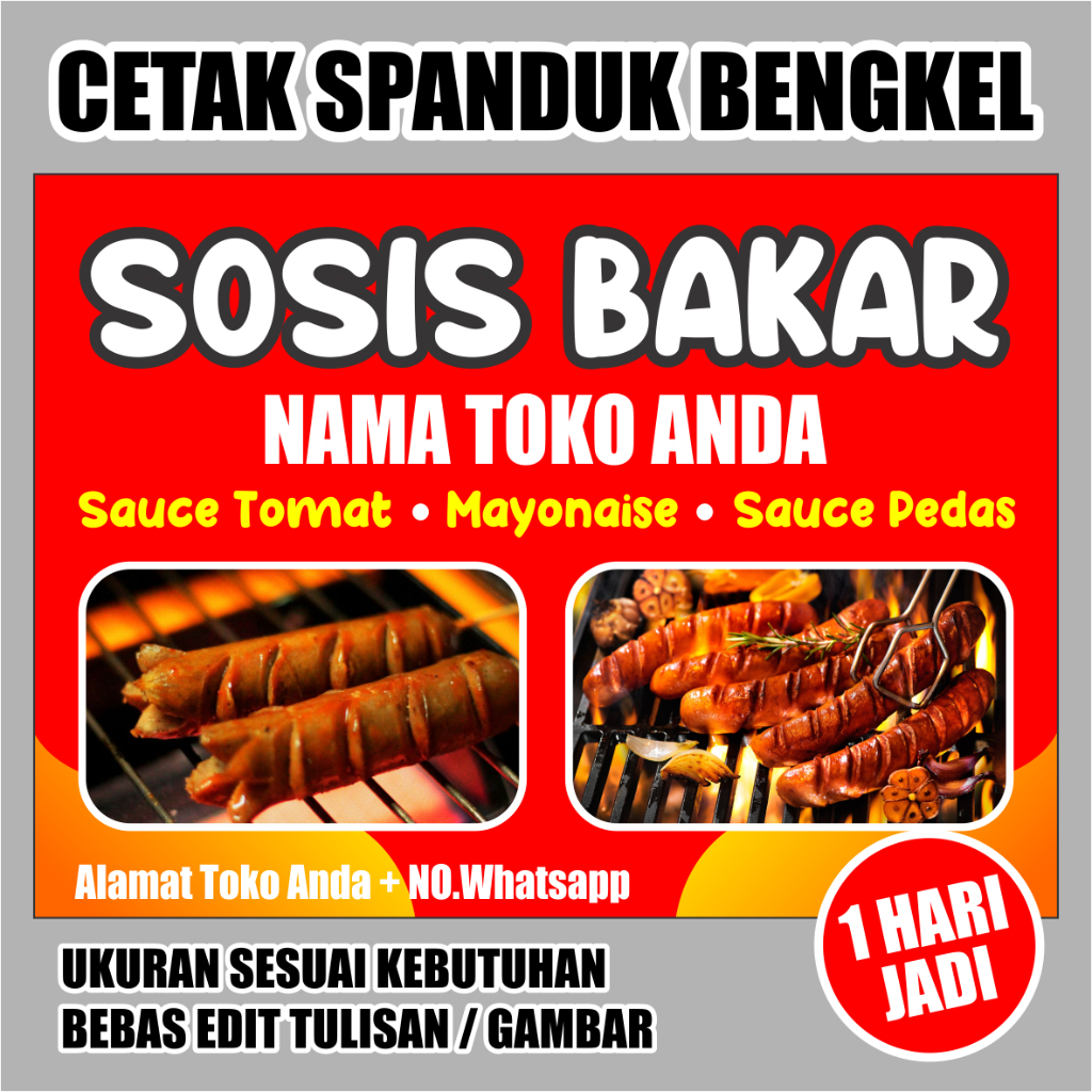 spanduk banner sosis bakar cetak benner sosis bakar