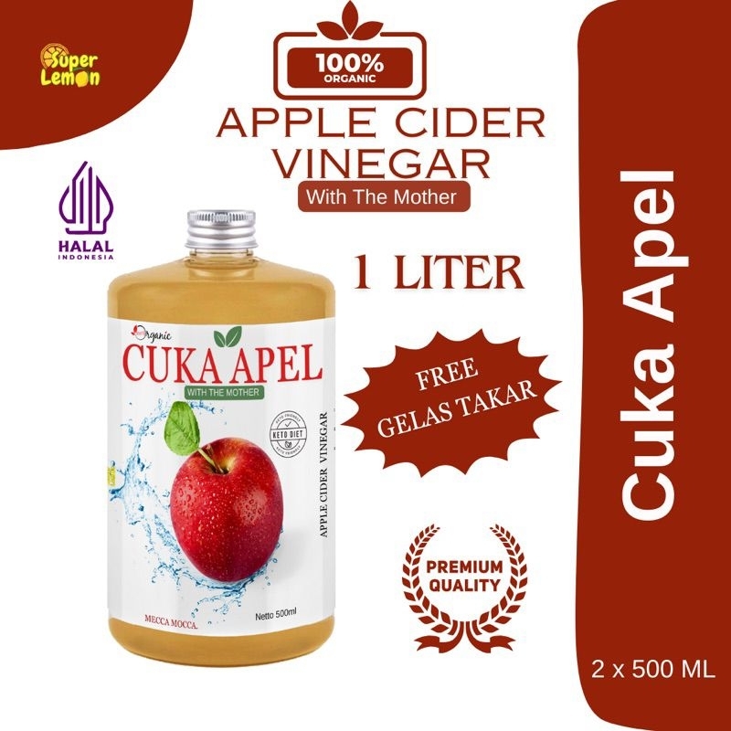 

#Cuka Apel 1000ml Original Untuk Diet Organic Apple Cider Vinegar Premium With Mother