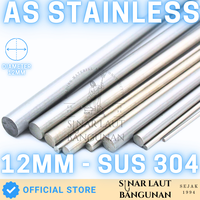 As Stainless SUS 304 Diameter 12MM