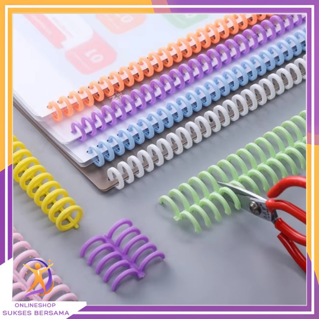 

OSB Ring Binder Plastik Spiral 30 Lubang DIY Spiral Binder Strip Lingkaran Buku Cincin Pengikat Kertas Buku Album Buku Tempel Buku Spiral A4