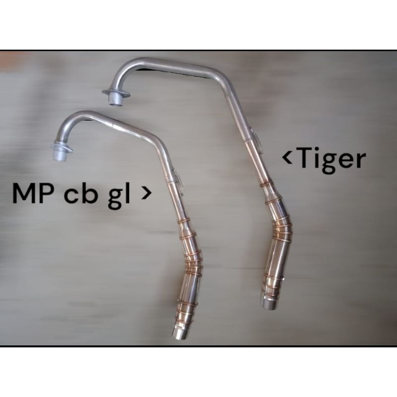 pipa leher knalpot stenlis pnp tiger mp cb gl diameter 50mm