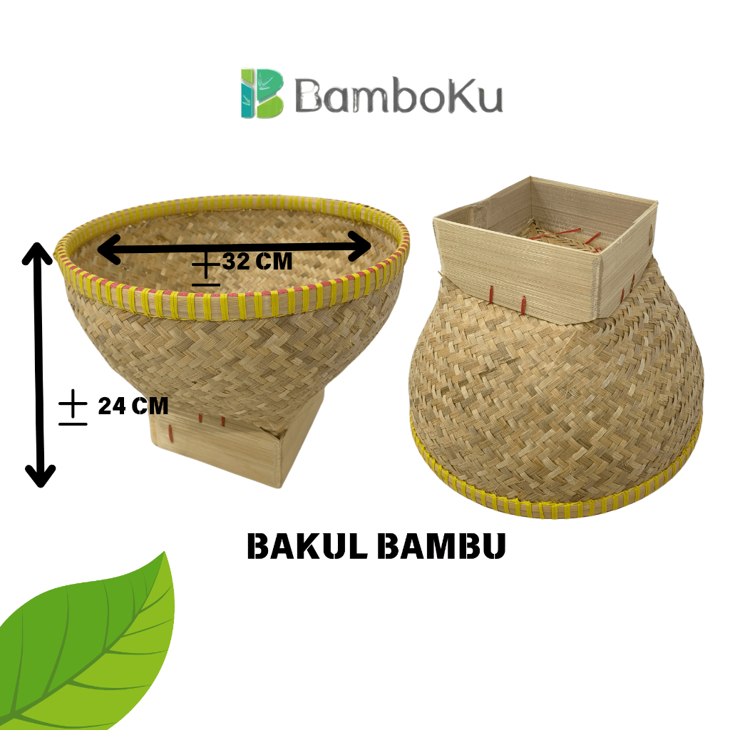 Bakul / wakul tempat nasi / Boboko anyaman bambu 34-35 cm