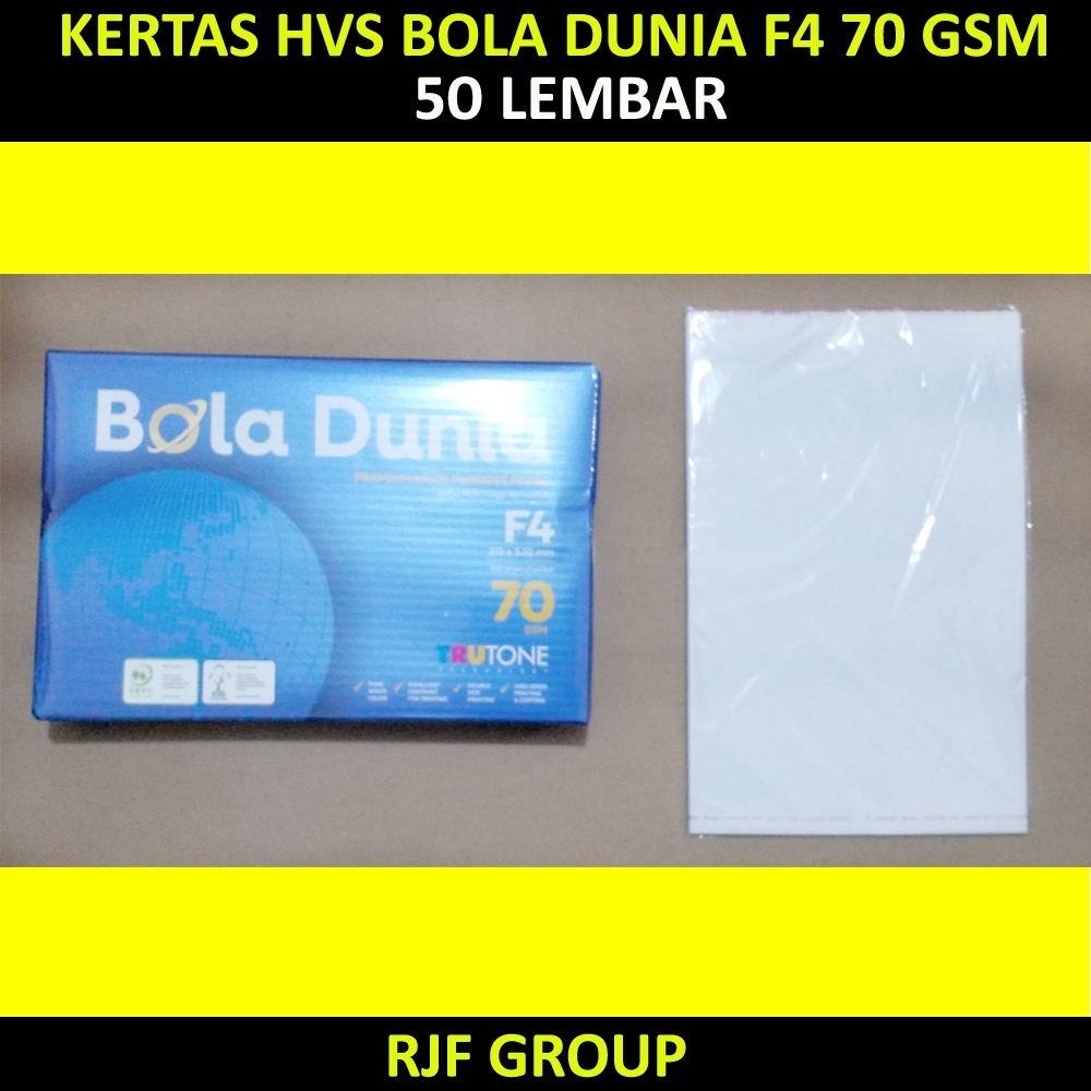 

KERTAS HVS BOLA DUNIA F4 70 gsm 50 LEMBAR