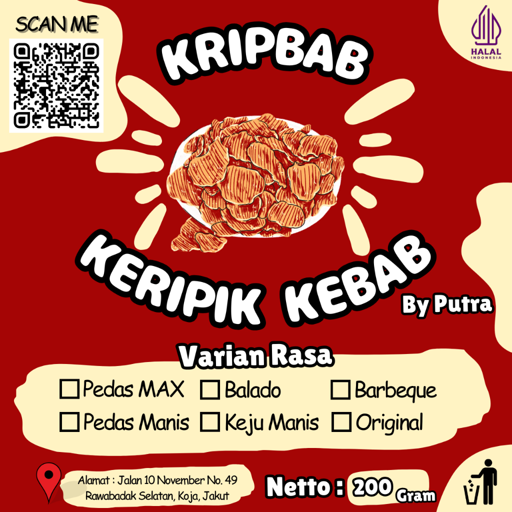 

KERIPIK KEBAB Gurih Crispy Jajanan Snack Cemilan Kripik VIRAL