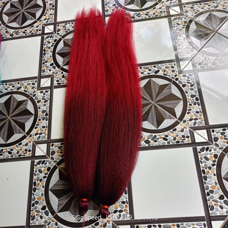 Rambut Cemara Ombre mix 2 warna MERAH MAROON panjang 75 cm berkualitas halus dan lembut