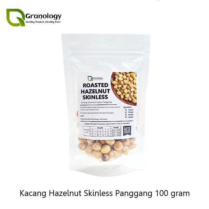 

Roasted Hazelnut Skinless / Kacang Hazelnut Kupas Kulit Ari Oven (100 gram) by Granology