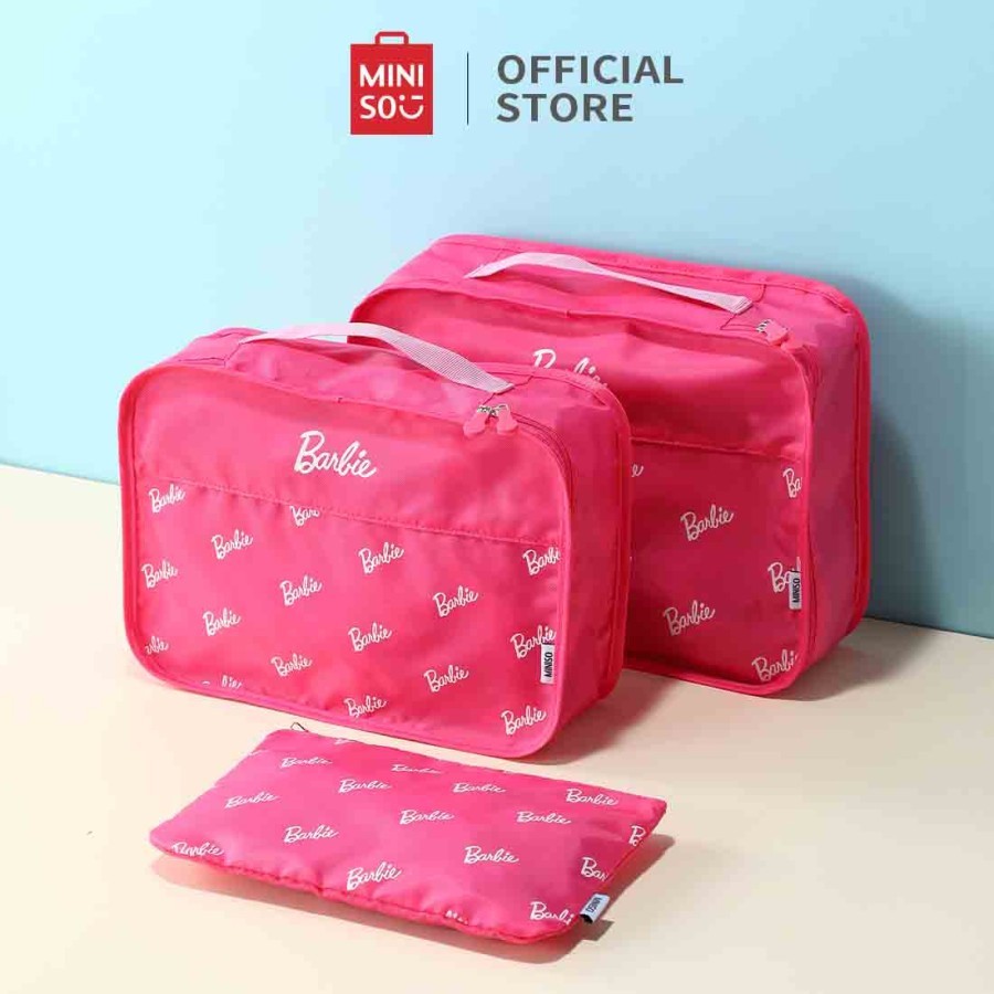 Miniso X Barbie Series 3PCS Zipper Storage Bag Travel Travel Organizer