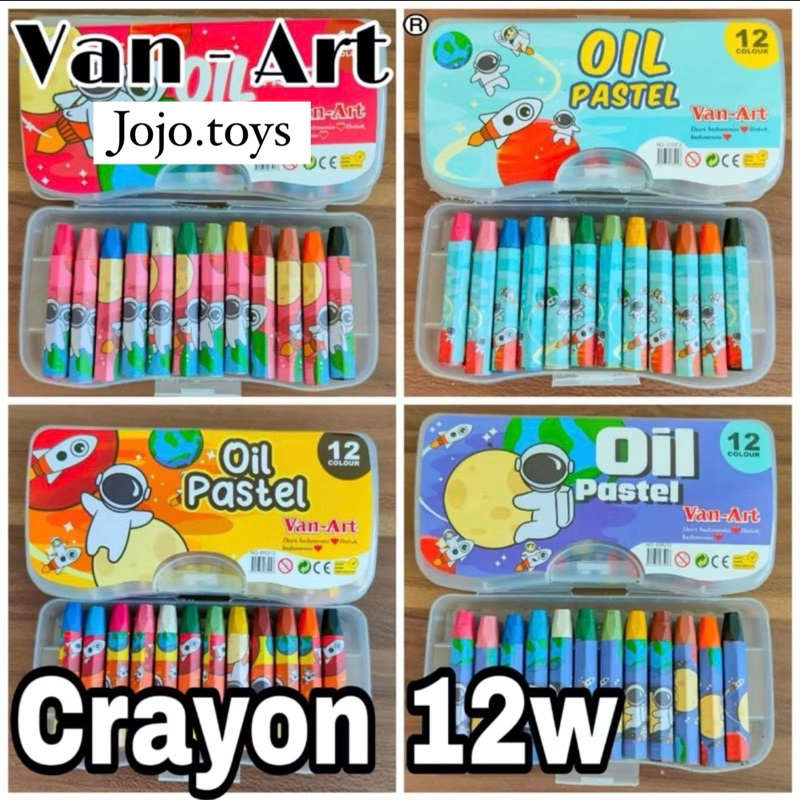 

crayon besar 12w - oil pastel crayon 12 warna - crayon van art krayon menggambar mewarnai coloring