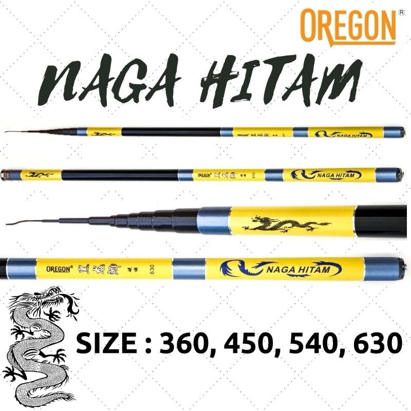 Joran Tegek Carbon Oregon Naga Hitam  Ukuran 450