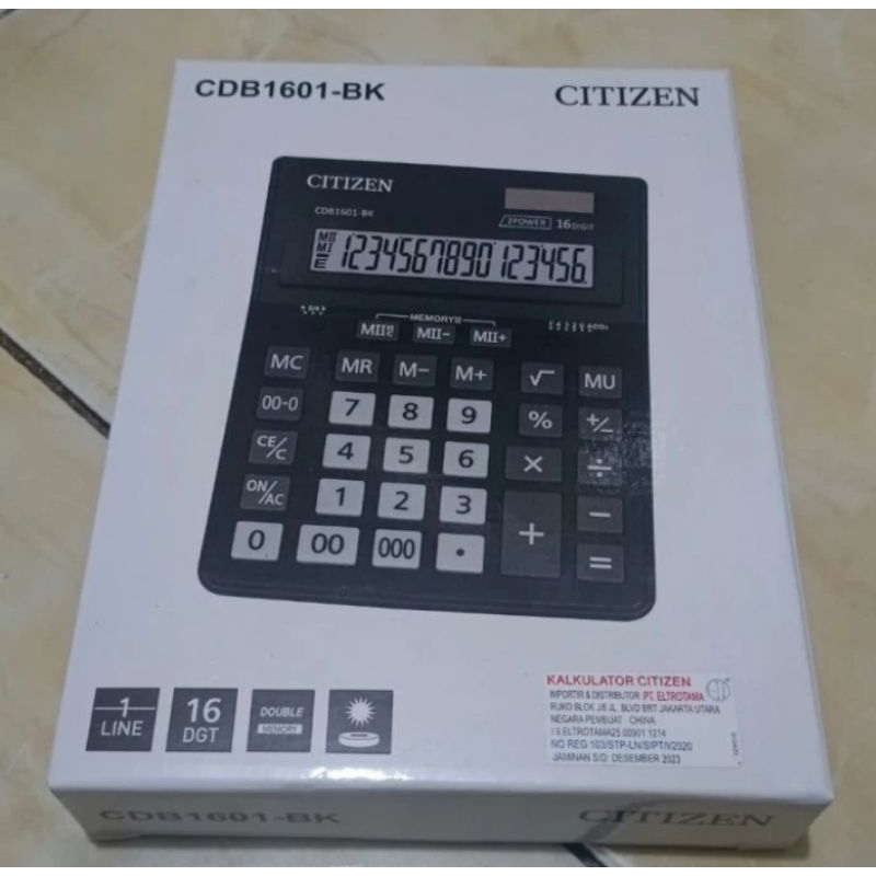 Kalkulator Citizen 16 digit CDB1601-BK Calculator CDB1601