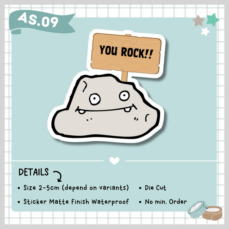 

STICKER AESTHETIC TUMBLR SATUAN / STICKER “YOU ROCK!” / VINYL WATERPROOF / AS.09