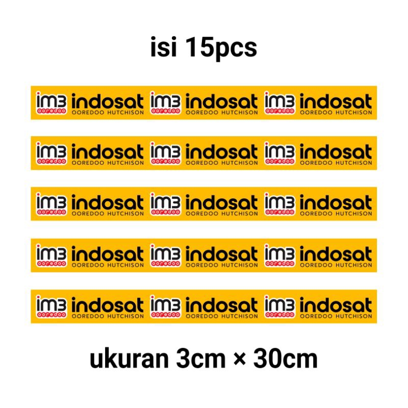 

Stiker Konter Indosat isi 15pcs1lembar isi 15pcs Stiker 3cm × 30cm