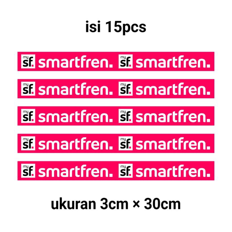 

Stiker Konter Smartfren isi 15pcs1lembar isi 15pcs Stiker 3cm × 30cm