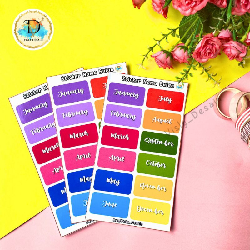 

VISLY DESAIN - STICKER NAMA BULAN - STICKER BULAN JANUARI SAMPAI DESEMBER - STICKER FOR BUDGETING - STICKER FOR SAVING CHALLENGE - STICKER JOURNAL