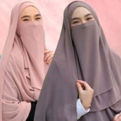 Pasmina Instan 100cm x 200cm Set Cadar / Hijab plus Cadar // Jilbab Syar'i