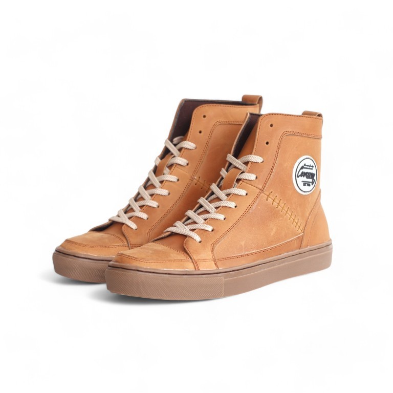CEVANY DANTE HIGH TAN KULIT Sepatu Boots Sneaker Casual Pria