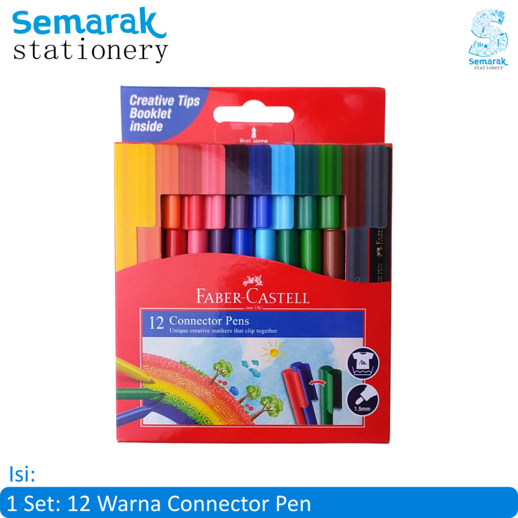 

Faber Castell Connector Pen Spidol Warna Kreatif - 12 Warna