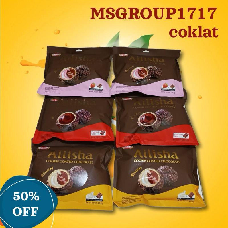 

Coklat Ailisha Blast 200Gr | Chocolate Taste | Strawberies & Chocolate Fill | Milk & Chocolate Fill Cemilanbintan