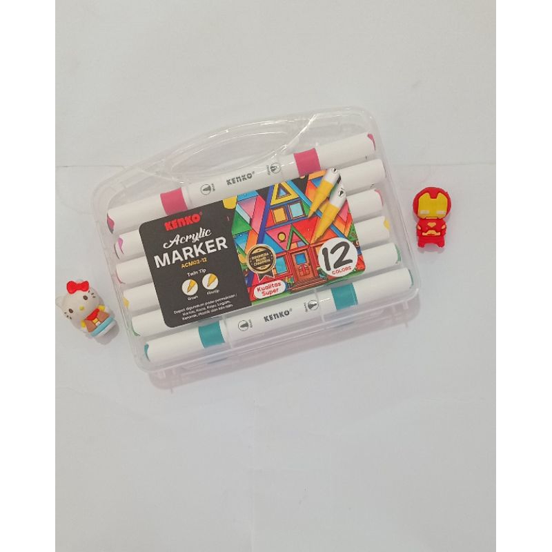 

KENKO ACRYLIC MARKER SET 12 WARNA TWIN TIP