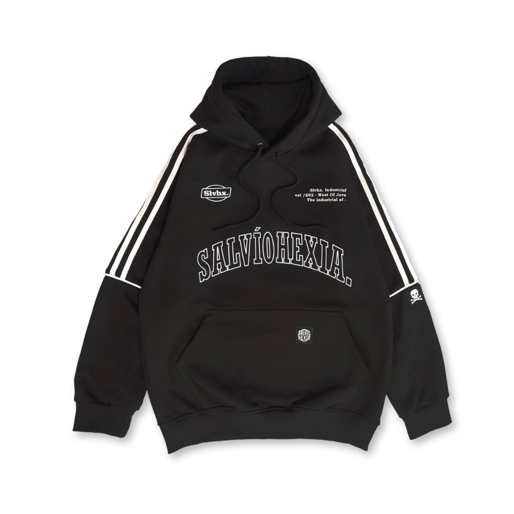 Zade Supply Hoodie Casual Short Stripes Black