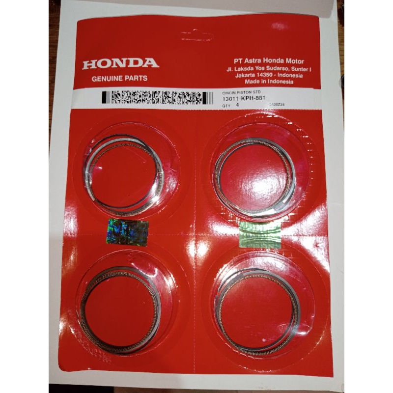Ring Set Piston STD Karisma Supra X 125 Kirana ORIGINAL HONDA