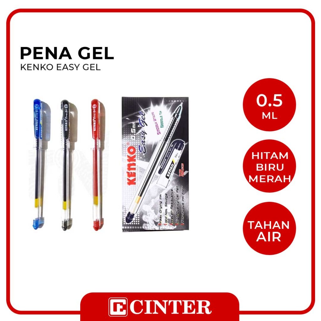 

KENKO - PENA TINTA / PULPEN / PEN EASY GEL UKURAN 0.5MM