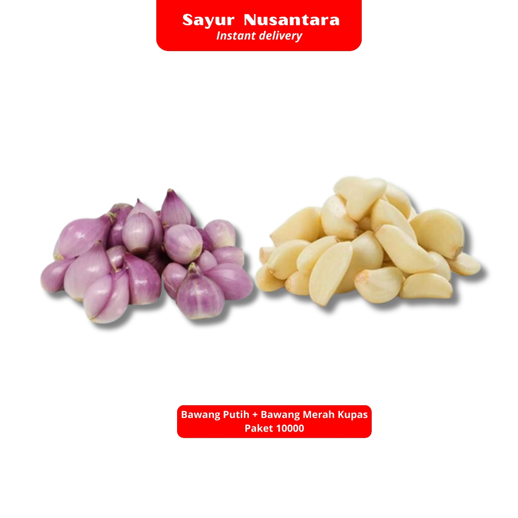 

Bawang Putih + Bawang Merah Kupas Paket 10000 - Sayur Nusantara