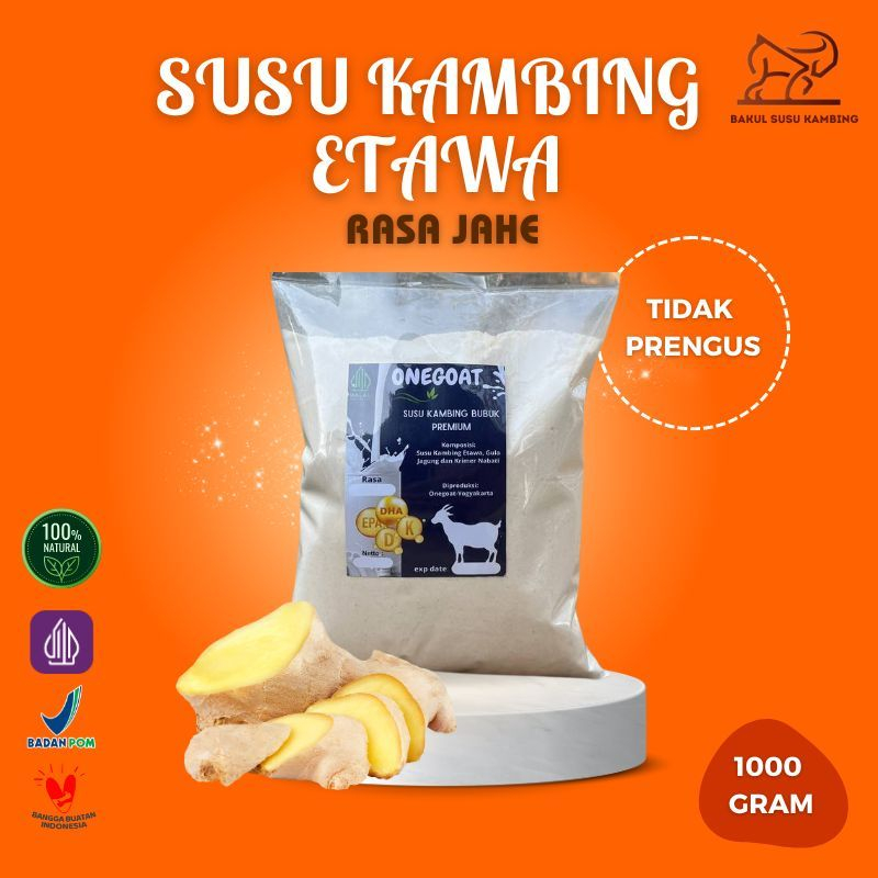 

Susu Kambing Bubuk Etawa 1 Kg Murni Grade 1 untuk anak Rasa Jahe Cocok untuk Pengemuk Badan Ori