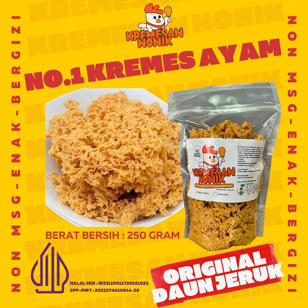 

250 Gram KREMES AYAM NONIK ORIGINAL DAUN JERUK Kremesan Nonik