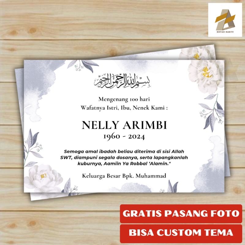Isi 100 Lembar Stiker Tahlilan 40 Hari /100 Hari/1 Tahun Stiker Peringatan Haul