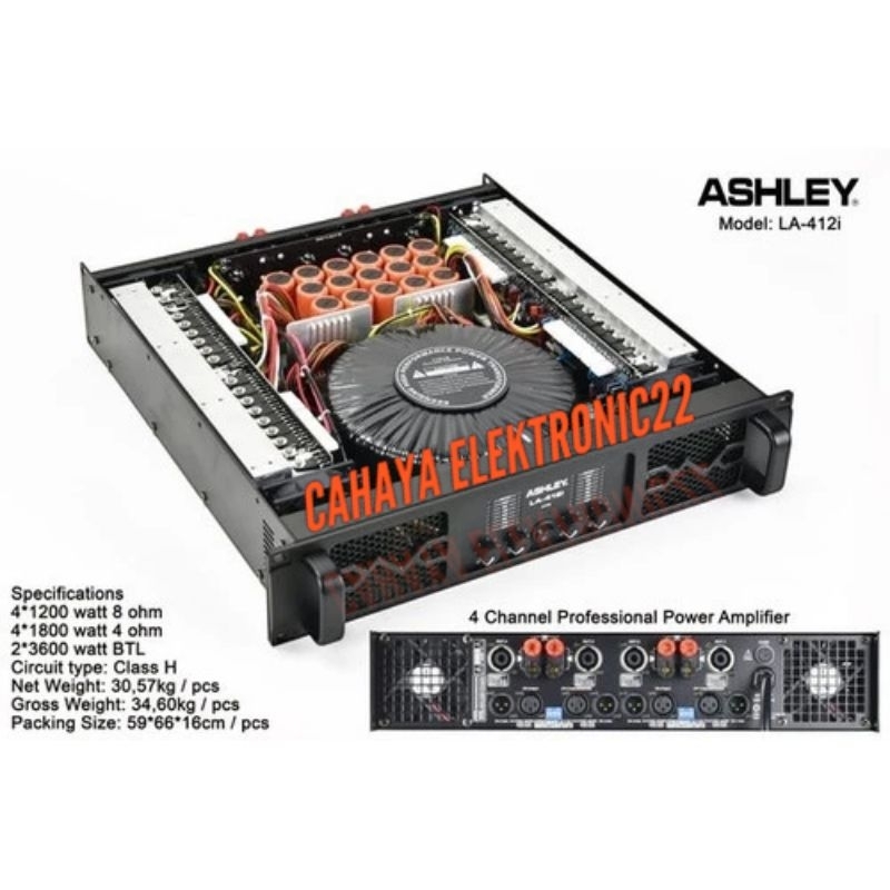 Power Ashley LA412I ORYGINAL 4Channel Ashley la 412i Garansi Original