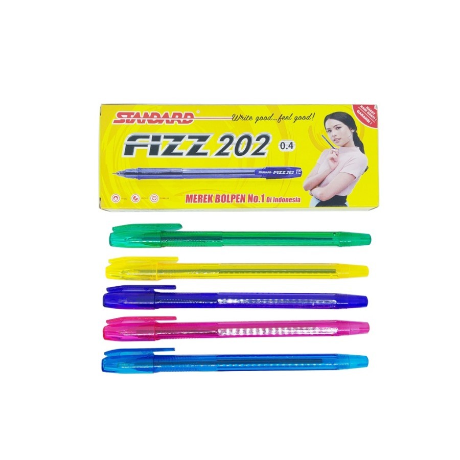 

1 LSN / 12 PCS Ballpen Pulpen Pen STANDARD FIZZ 202