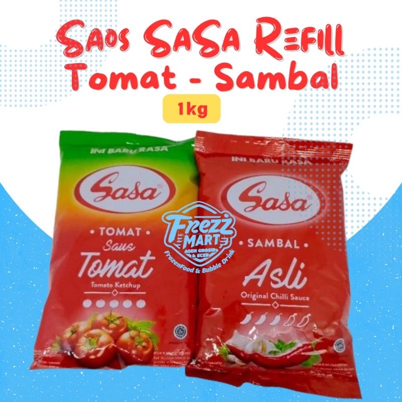 

Saos Sasa Tomat Dan Sambal Asli 1kg Saus Refill Kemasan Halal Higienis.