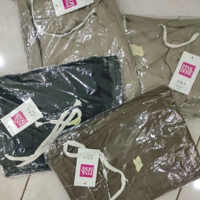 Celana panjang kulot cowok cewek-pinkdose- bahan bludru