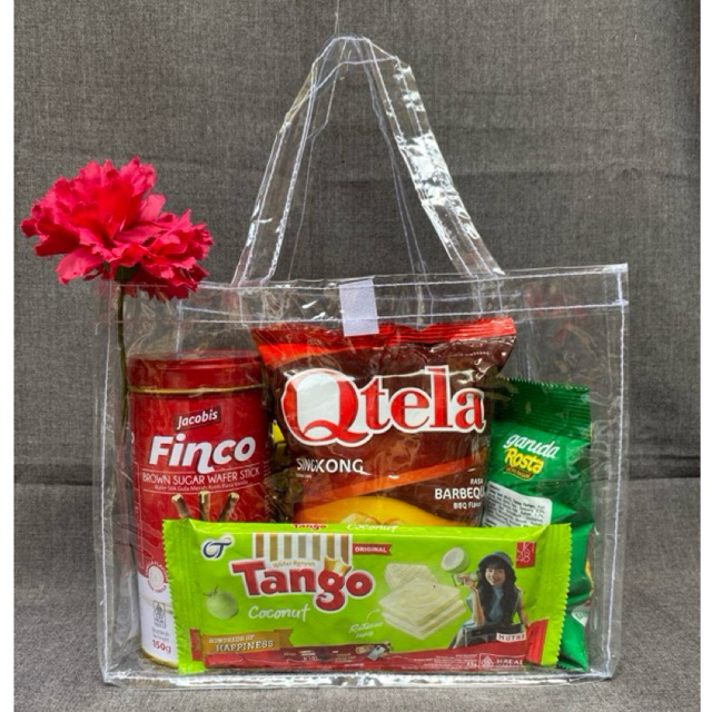 

Tas Mika Bening Transparan/Souvenir Ulang Tahun/Hampers Aqiqah/Tas Snack Ulang Tahun