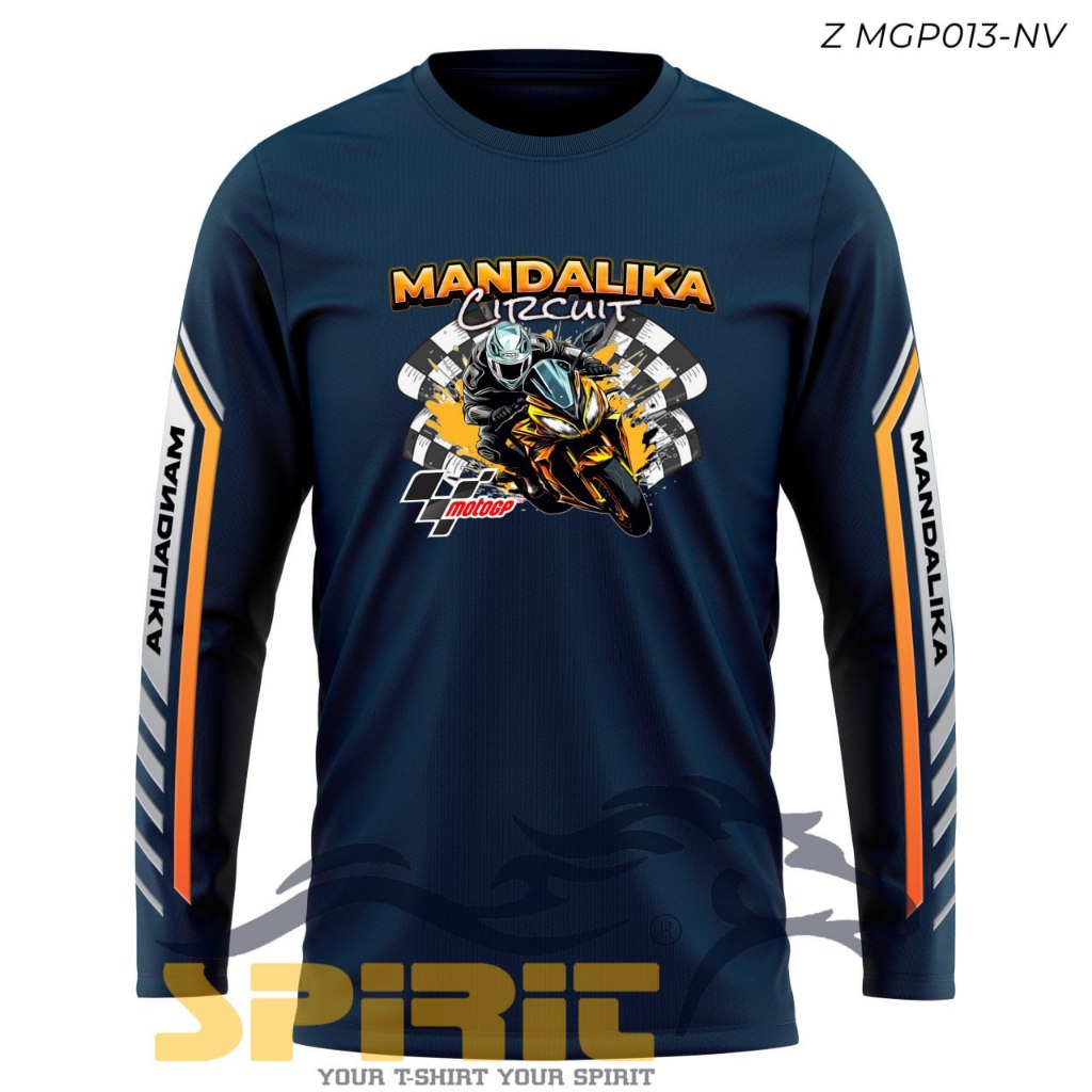 Baju Kaos Mandalika MotoGP Pertamina Sirkuit Lengan Panjang Katun 24s Distro Premium All Color Jumbo