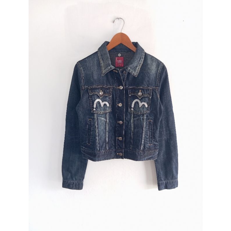 jaket jeans crop Evisu