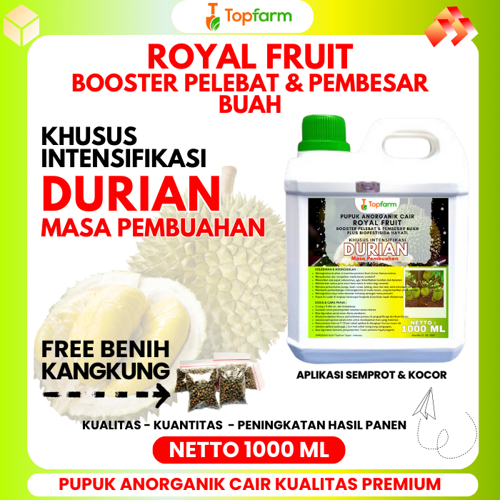 Pupuk Topfarm / Pupuk Super Booster Durian / Pupuk Booster Pelebat Buah Durian / Pupuk Booster Duria
